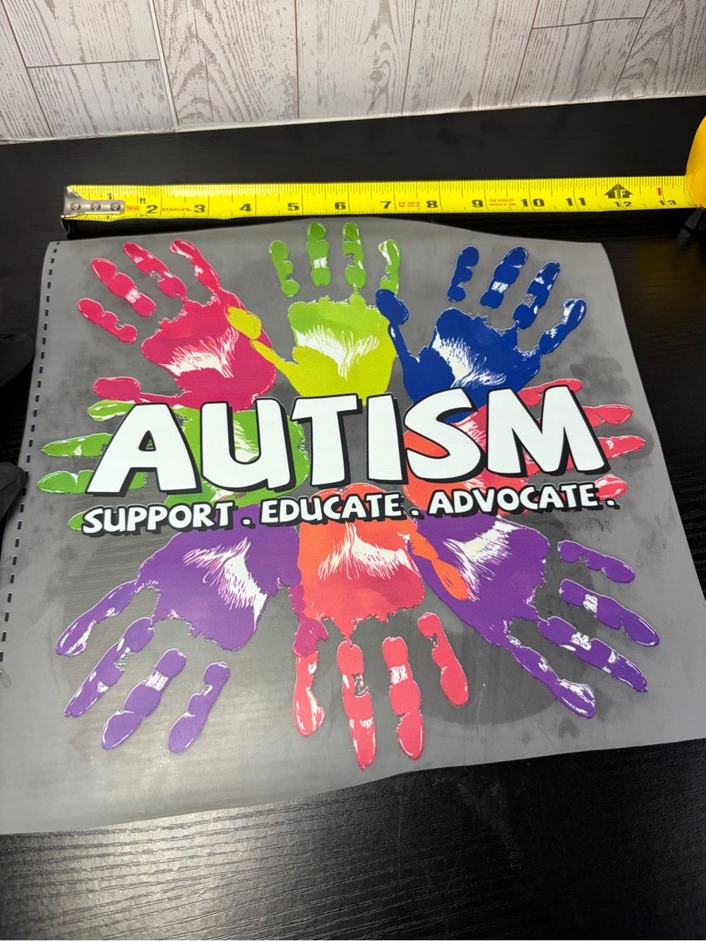 Autism “Support Educate Advocate” DTF TRANSFER SHEET (HOT PEEL)